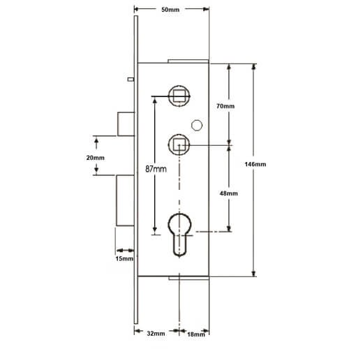 ABT Gibbons Monalock Copy Gearbox With Snib For Aluminium Doors - Lift Lever or Double Spindle - Image 2
