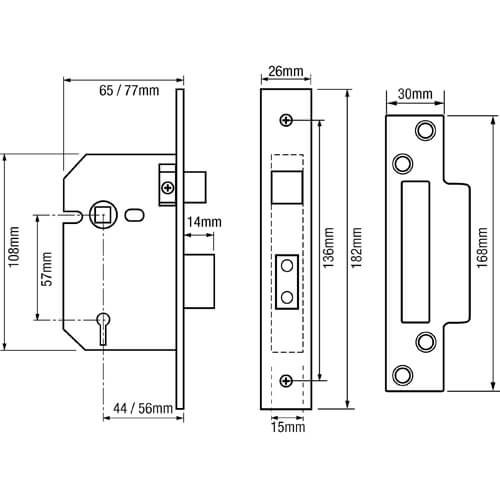 ERA 202/302 Viscount Non British Standard 5 Lever Mortice Sashlock - Image 2
