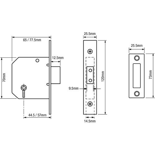 Union 2126 Bathroom Mortice Deadlock - Image 2