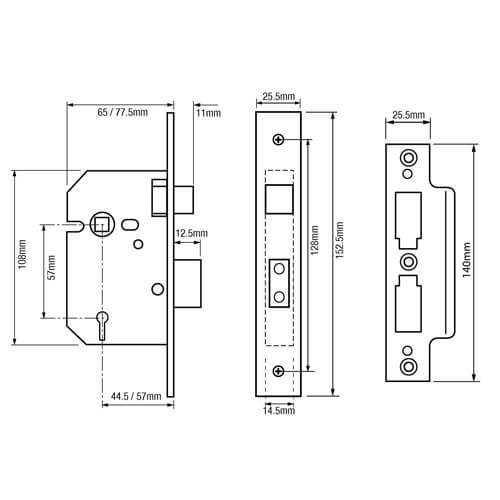 Union 2201 Non British Standard 5 Lever Mortice Sashlock - Image 12