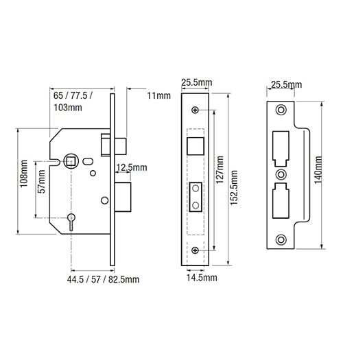 Union 2277 3 Lever Mortice Sashlock - Image 6