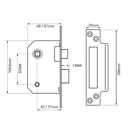 Union 22WC Strongbolt Bathroom Mortice Sashlock - Image 2
