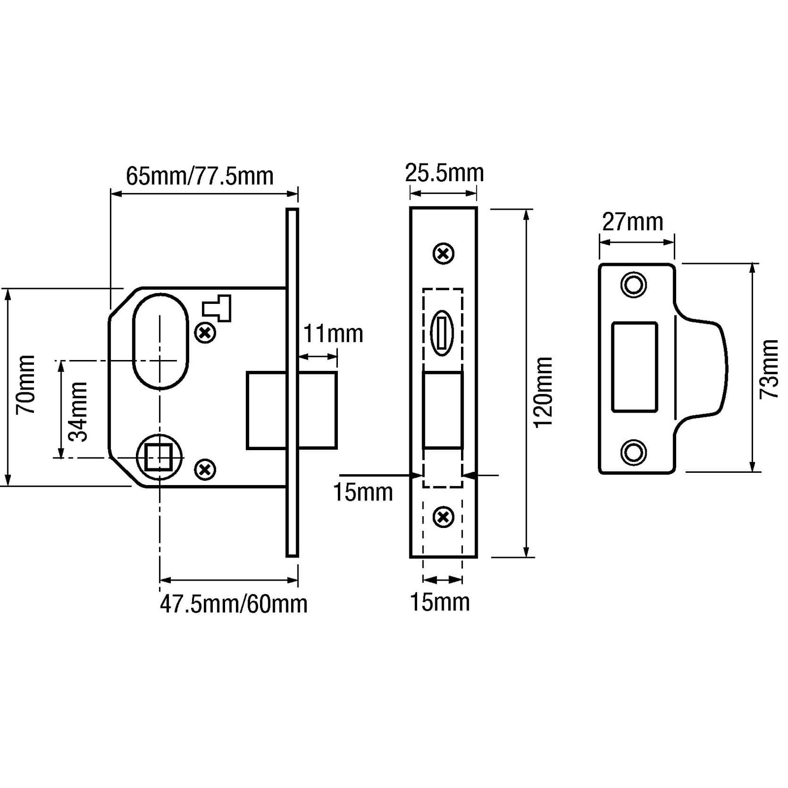 Union 2332 Oval Mortice Nightlatch Kit Complete With Oval Key & Key Cylinder - Image 2