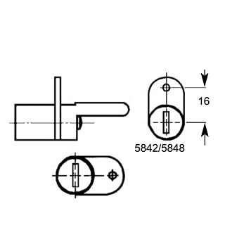 Lowe & Fletcher 5842 Vertical Pedestal Furniture Lock - Image 2