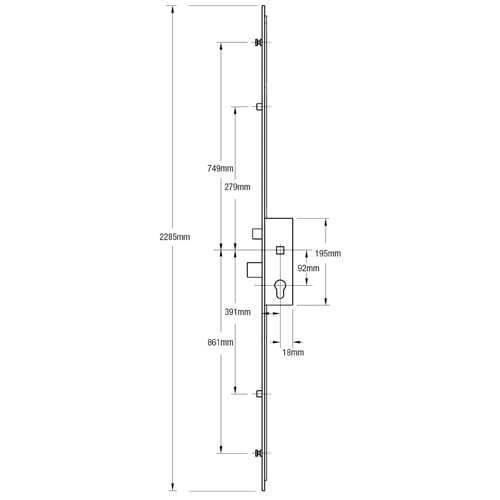 GU Europa Latch Deadbolt 2 Rollers 2 Mushrooms Lift Lever Multipoint Door Lock - Image 10