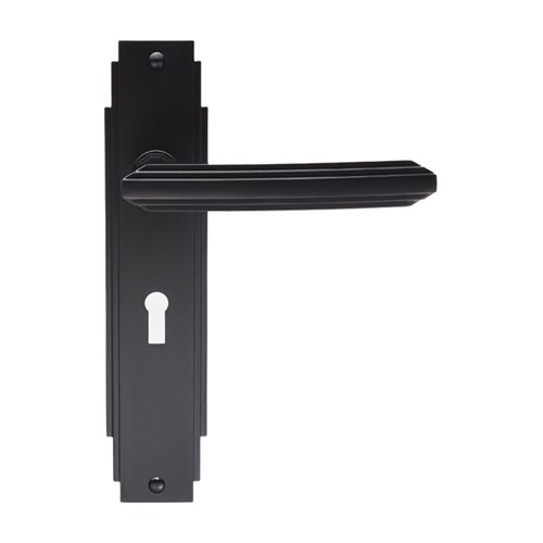 Carlisle Brass ADR011MB Art Deco Lever On Lock Backplate (LEAD TIME: 2-3 DAYS)