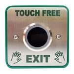 CQR AEB36 Touch Free Exit Button - 12/24V DC - Legend "Touch Free Exit"- Stainless Steel (LEAD TIME: 2-3 DAYS)