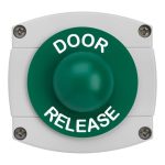 CQR AEB46 IP66 Grey/Green Surface Box With Momentary Green Dome - Legend "Door Release" (LEAD TIME: 2-3 DAYS)