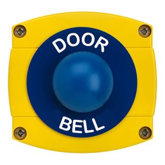 CQR AEB48 IP66 Yellow/Blue Surface Box With Momentary Blue Dome - Legend "Door Bell" (LEAD TIME: 2-3 DAYS)