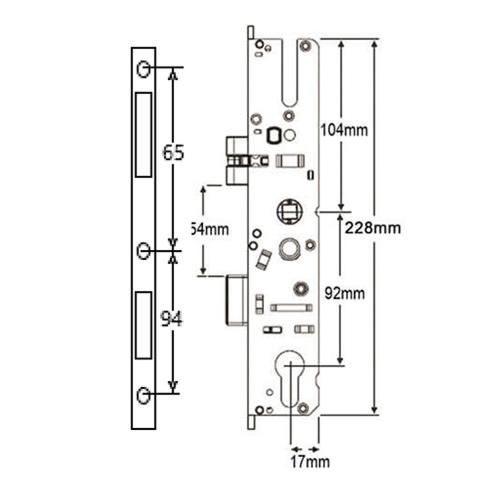 Aubi Latch & Deadbolt Multipoint Gearbox - Lift Lever - Image 2