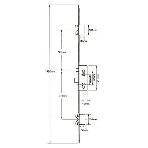 Avocet Timber/Composite Affinity Bastion Latch Deadbolt 4 Hooks Double Spindle Multipoint Door Lock - Image 2