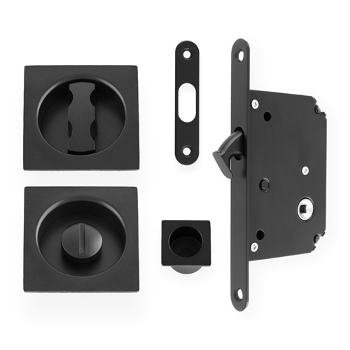 Alexander & Wilks AW111RBL Sliding Door Lock Set Square Roses Radius Forend & Strike (LEAD TIME: 2-3 DAYS)