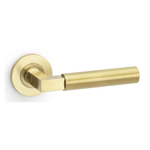Alexander & Wilks AW201SBPVD Hurricane Plain Lever On Round Rose - Satin Brass PVD (LEAD TIME: 2-3 DAYS)