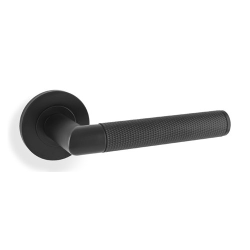 Alexander & Wilks AW210BL Harrier Knurled Lever On Round Rose Black (LEAD TIME: 2-3 DAYS)
