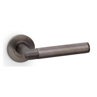 Alexander & Wilks AW210DBZPVD Harrier Knurled Lever On Round Rose - Dark Bronze PVD (LEAD TIME: 2-3 DAYS)