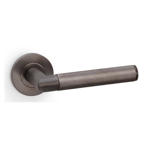Alexander & Wilks AW210DBZPVD Harrier Knurled Lever On Round Rose - Dark Bronze PVD (LEAD TIME: 2-3 DAYS)