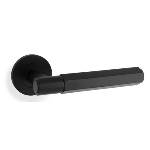 Alexander & Wilks AW224BL Spitfire Hex Lever On Round Rose- Black (LEAD TIME: 2-3 DAYS)