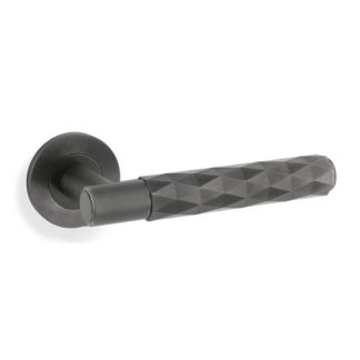 Alexander & Wilks AW226DBZPVD Spitfire Lever Diamond Cut On 50 x 6mm Rose - Dark Bronze PVD (LEAD TIME: 2-3 DAYS)