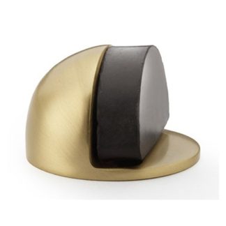 Alexander & Wilks AW631SB Shield Floor Mounted Door Stop - Satin Brass (LEAD TIME: 2-3 DAYS)