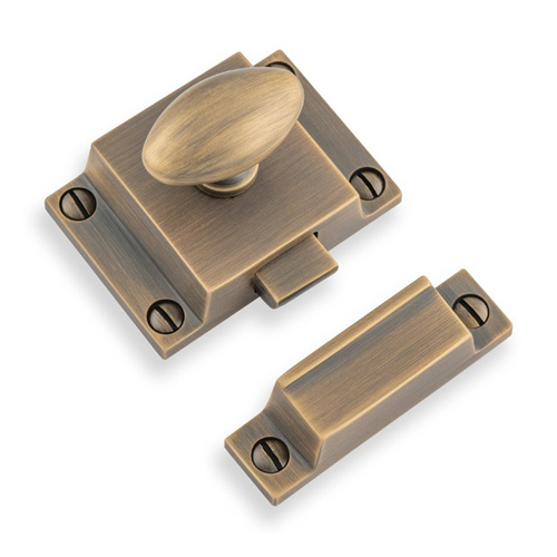 Alexander & Wilks AW730AB Cupboard Latch - Antique Brass (LEAD TIME: 2-3 DAYS)