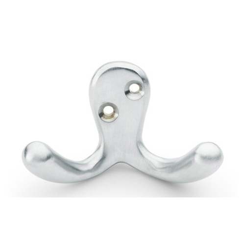 Alexander & Wilks AW773SC Victorian Double Robe Hook - Satin Chrome (LEAD TIME: 2-3 DAYS)