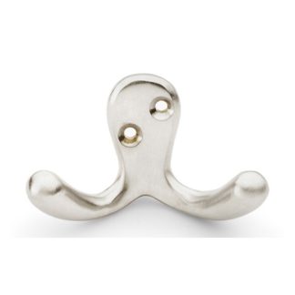 Alexander & Wilks AW773SN Victorian Double Robe Hook - Satin Nickel (LEAD TIME: 2-3 DAYS)