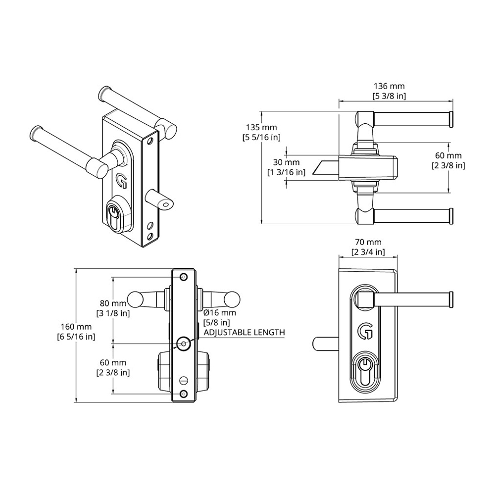 Gatemaster BLD Superlock 2.0 Keyed Lock for Metal Gates (LEAD TIME: 2-3 DAYS) - Image 2