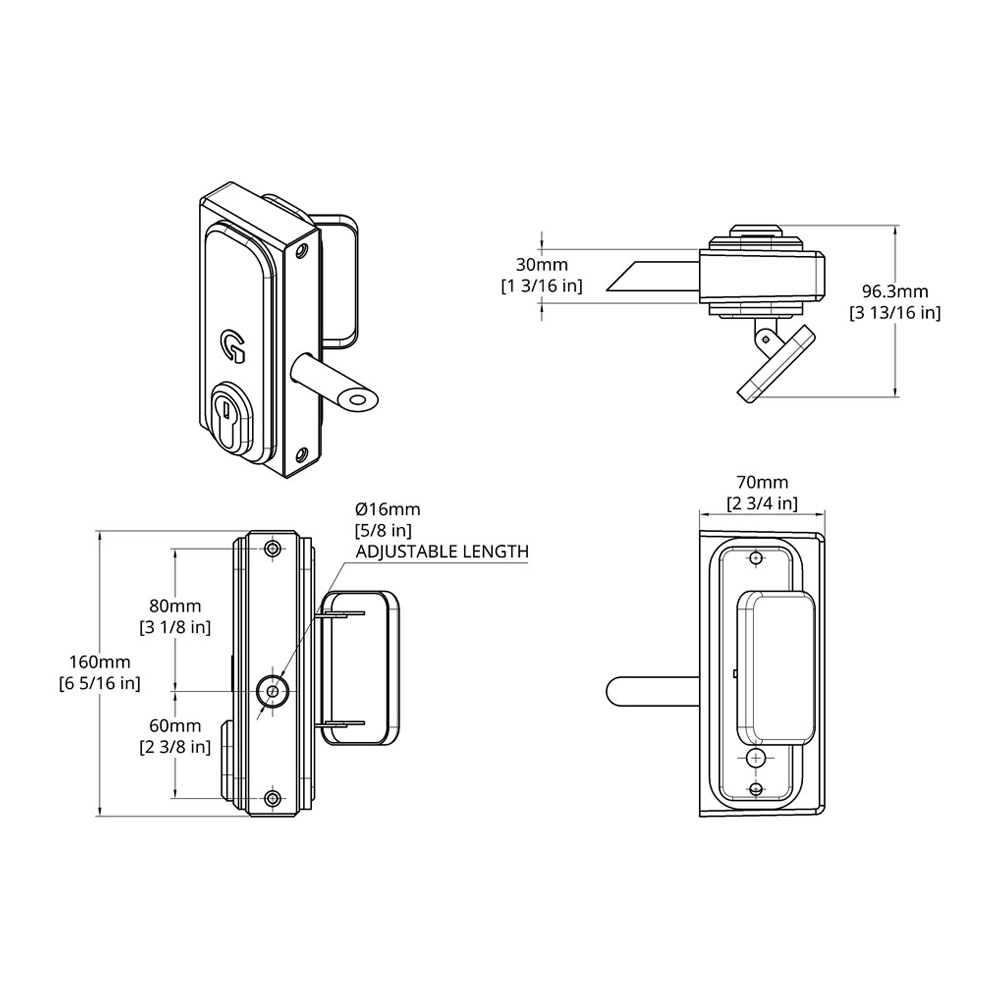 Gatemaster BQK Superlock 2.0 Keyed Lock Quick Exit for Metal Gates (LEAD TIME: 2-3 DAYS) - Image 2