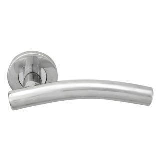 Eurospec CSL1193BSS Curved Lever On Sprung Rose (LEAD TIME: 2-3 DAYS)