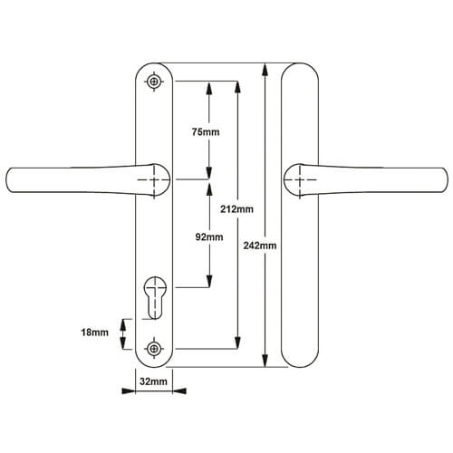 Fab & Fix Balmoral Blank Lever Lever UPVC Multipoint Door Handles - 92mm PZ Sprung 212mm Screw Centres - Image 6