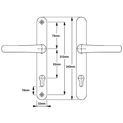 Fab & Fix Balmoral Lever Lever UPVC Multipoint Door Handles - 92mm PZ Sprung 212mm Screw Centres - Image 7