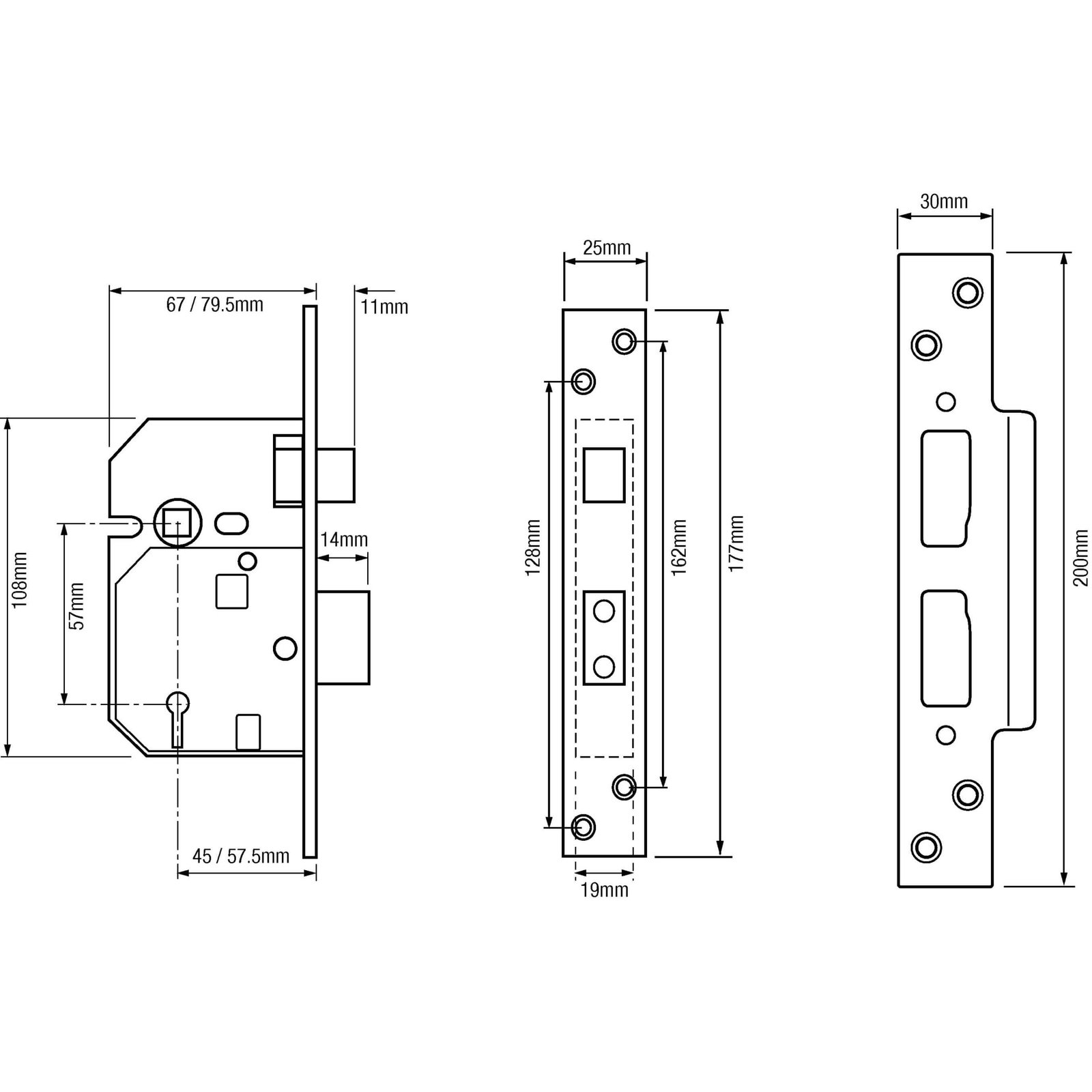 Union 2234E British Standard 5 Lever Mortice Sashlock - Image 2