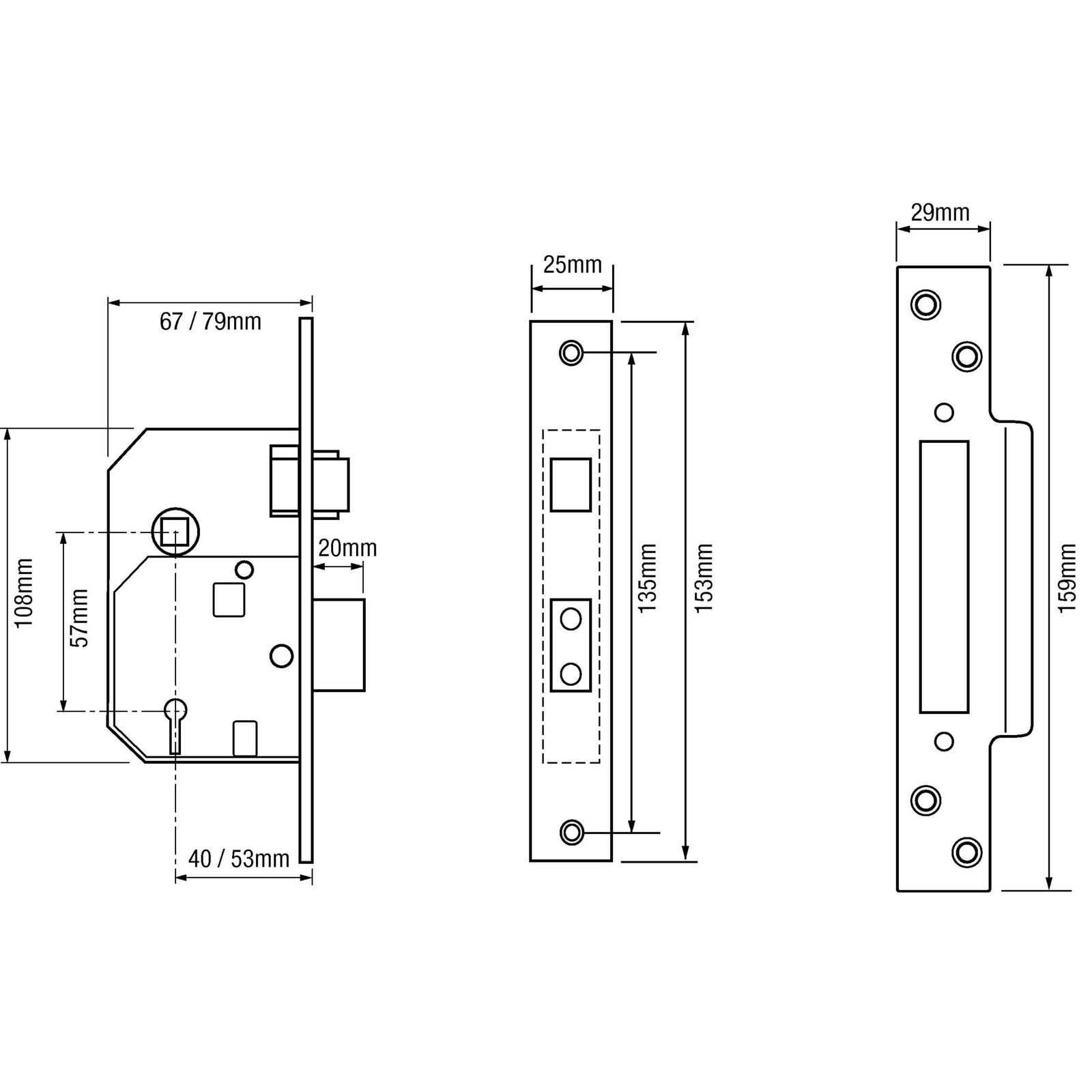 (Ex Chubb) Union 3K74E British Standard 5 Lever Mortice Sashlock - Image 2