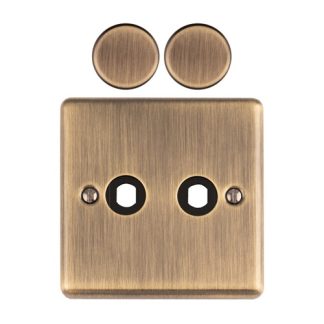 Eurolite EN2DIMABB Dimmer Switch Plate-Antique Brass-2-Gang (LEAD TIME: 2-3 DAYS)
