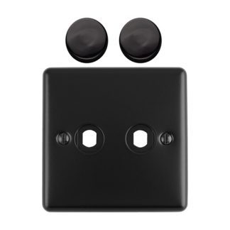 Eurolite EN2DIMMBB Dimmer Switch Plate-Matt Black-2-Gang (LEAD TIME: 2-3 DAYS)