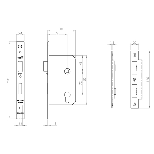Easi-T Din Euro Profile Escape Lock - Image 2