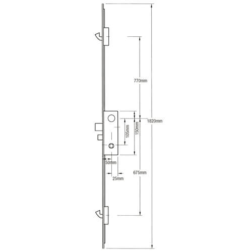 Fix 2025 Latch Deadbolt 2 Hooks Lift Lever Multipoint Door Lock - Image 2