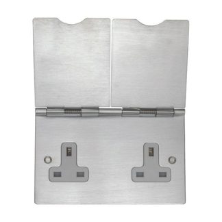 Eurolite FS4040SS Utility 2-Gang Floor Socket - Grey (LEAD TIME: 2-3 DAYS)