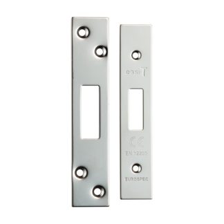 Eurospec FSF5007BSS Easi-T Forend Strikes & Fixing Pack Deadlocks - Bright Stainless Steel Square Forend (LEAD TIME: 2-3 DAYS)