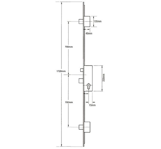 Fullex Key Wind Latch 3 Deadbolts Multipoint Door Lock - Image 2