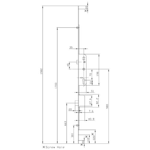 GU Ferco Munster Joinery Latch Deadbolt 2 Rollers Lift Lever Multipoint Door Lock - Image 2