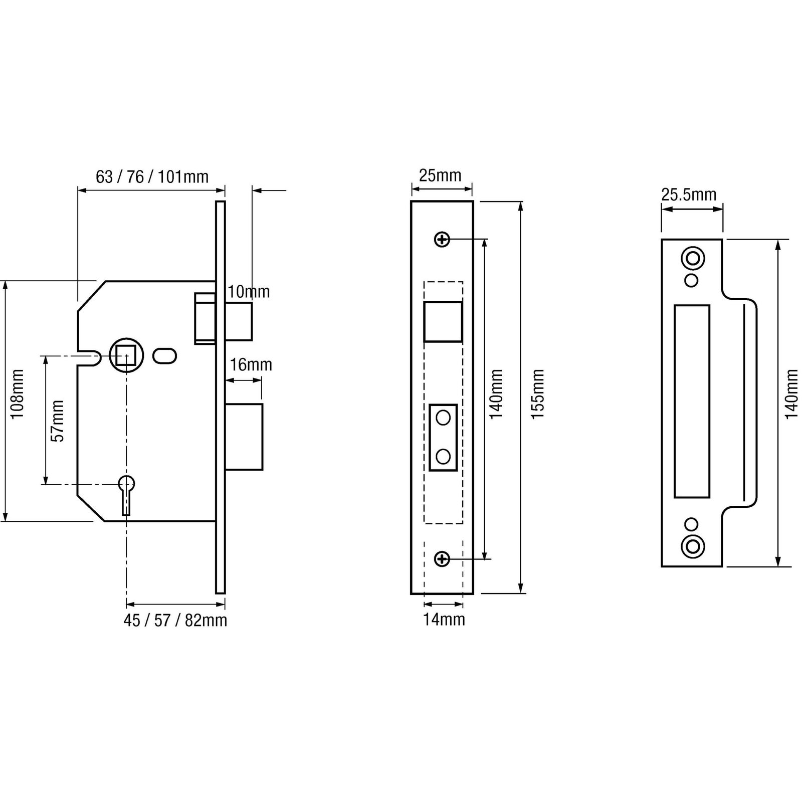 Imperial G5000 Non British Standard 5 Lever Mortice Sashlock - Image 2