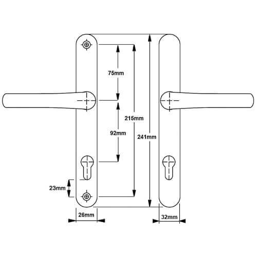 Hoppe Tokyo Lever Lever UPVC Multipoint Door Handles - 92mm PZ Sprung 215mm Screw Centres - Image 4