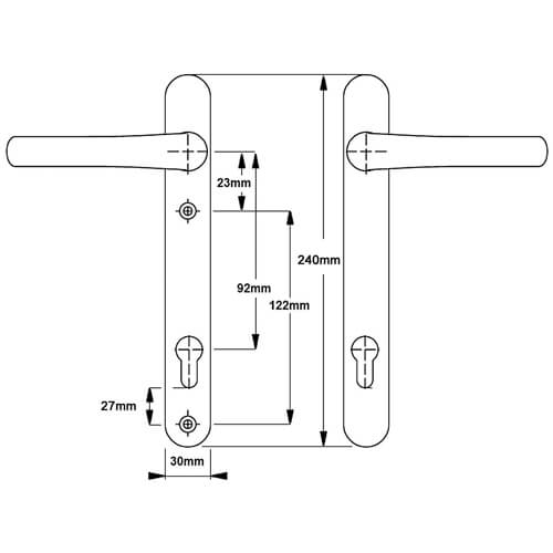 Hoppe Atlanta Lever Lever UPVC Multipoint Door Handles - 92mm PZ Sprung 122mm Screw Centres - Image 5