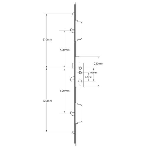 Ingenious Latch 3 Hook 2 Roller Double Spindle Multipoint Door Lock - Image 8