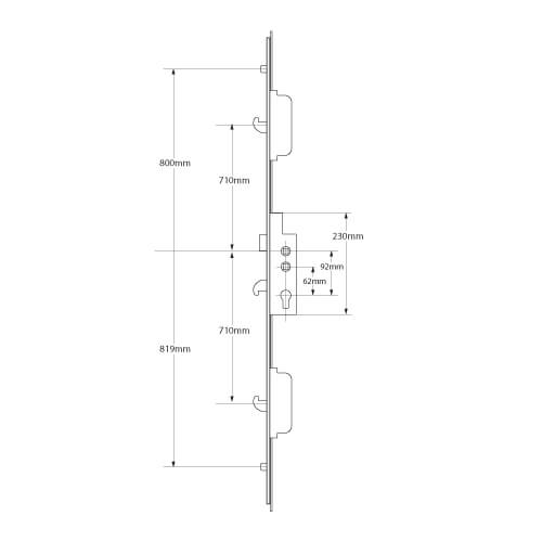 Ingenious Latch 3 Hook 2 Roller Double Spindle Multipoint Door Lock - Image 2