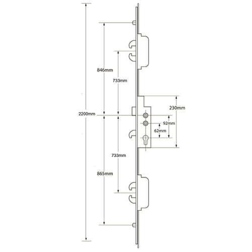 Ingenious Latch 5 Hook 2 Roller Double Spindle Multipoint Door Lock - Image 2