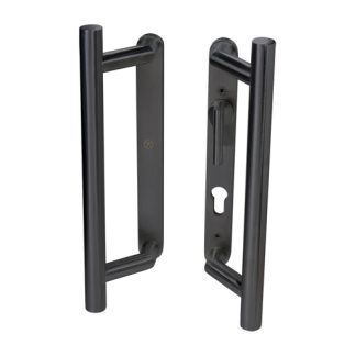 Coastal Group KM950B BLU Patio Sliding Door Handles Back To Back Blank Plate & Euro Cut-Out with Lever (LEAD TIME: 2-3 DAYS)