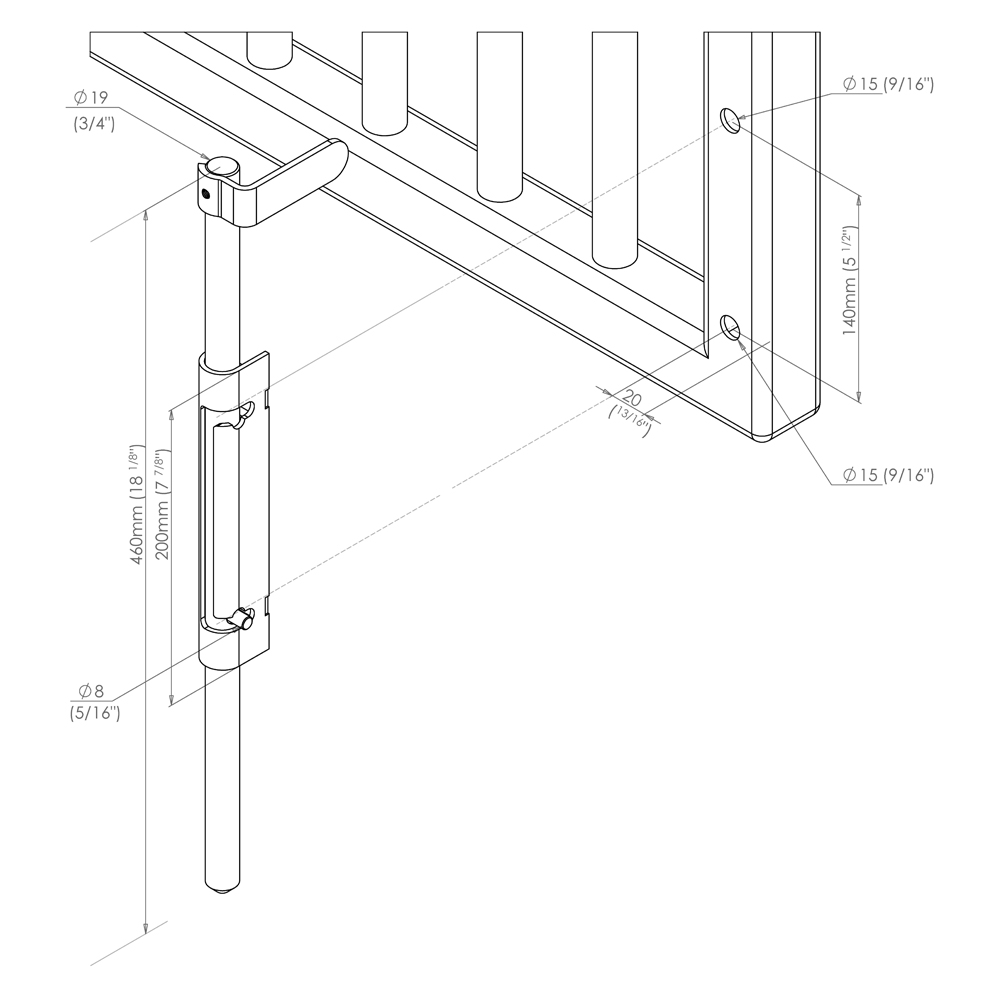 Gatemaster LDB/LDBSS Locking Drop Bolt (LEAD TIME: 2-3 DAYS) - Image 2