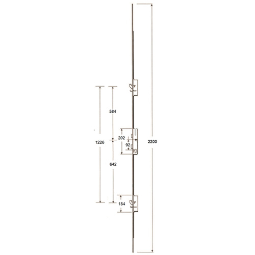 Yale Lockmaster Latch Deadbolt 2 Hooks 2 Anti Lift Pins Lift Lever Bifold Multipoint Door Lock -Smarts ALUK version (top hook to spindle = 584mm) - Image 2